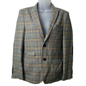 Isaac Mizrahi New York Wool Blazer Womens Size 16 Lined Elbow Patches Career A20